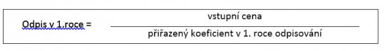 Výpočet ročního odpisu pro první rok odepisování zrychleného