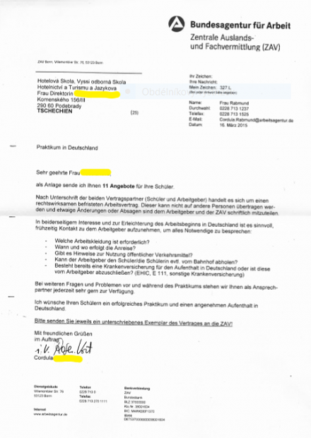 30. Beispiel eines Geschäftsbriefes