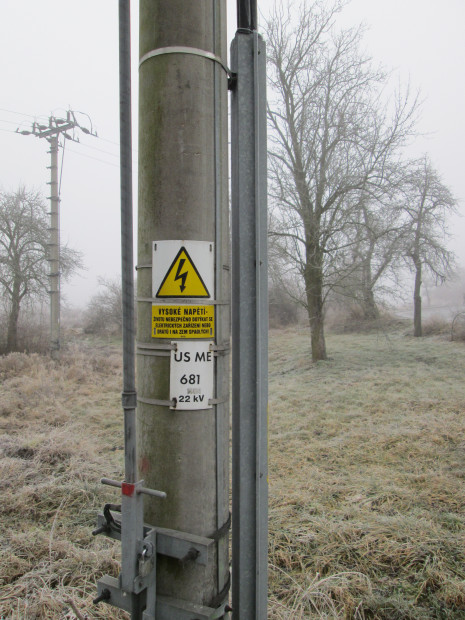 51. Betonový stožár pro vedení 22 kV