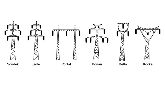 54. Tvary ocelových stožárů