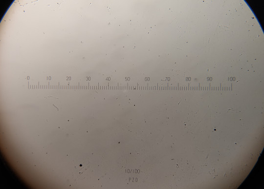 66. Okulárový mikrometr zorné pole