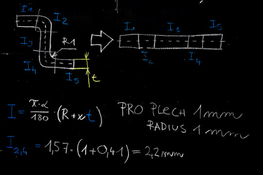 Výpočet délky rozvinutého tvaru
