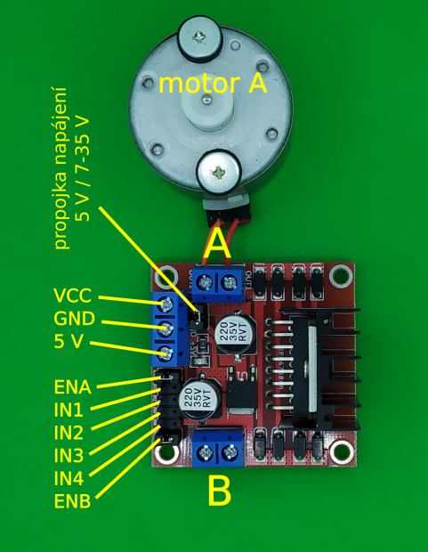 28. Modul s L298N dvojitým H můstkem
