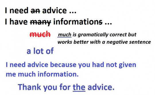 13. Advice, information – sample sentences.