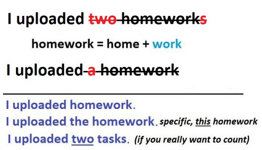 14. Homework – uncountable noun.