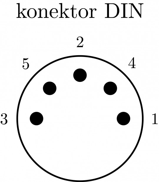 21. Schéma a číslování kolíků DIN konektoru
