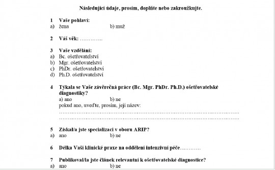 2. Druhy otázek v dotazníku
