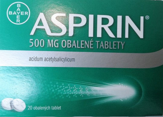 1. Aspirin (kyselina acetylsalicylová)