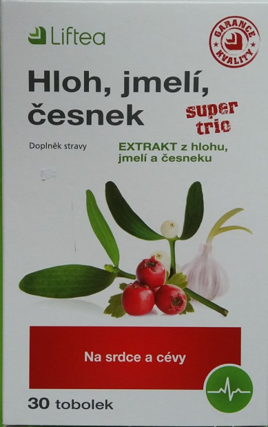 9. Doplněk stravy Liftea® Hloh, jmelí, česnek